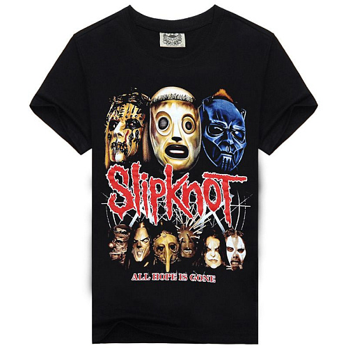 Футболка с принтом Slipknot. Полиэстер. Размер L.